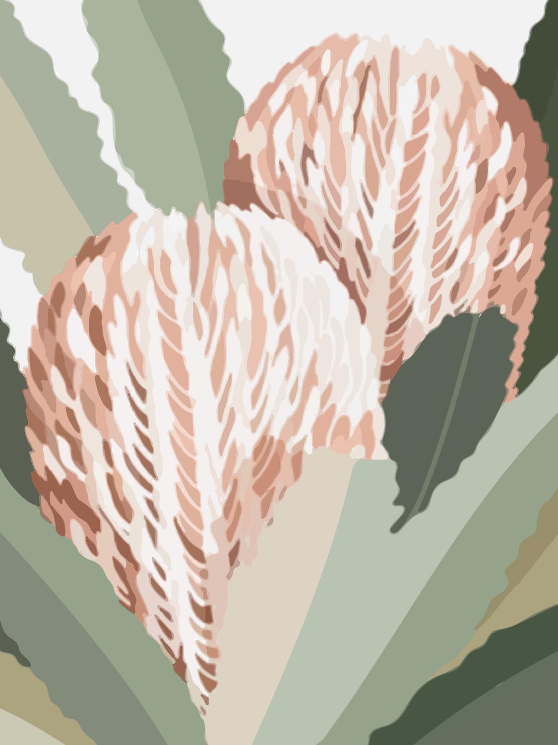 pretty proteas in pastel shades art print