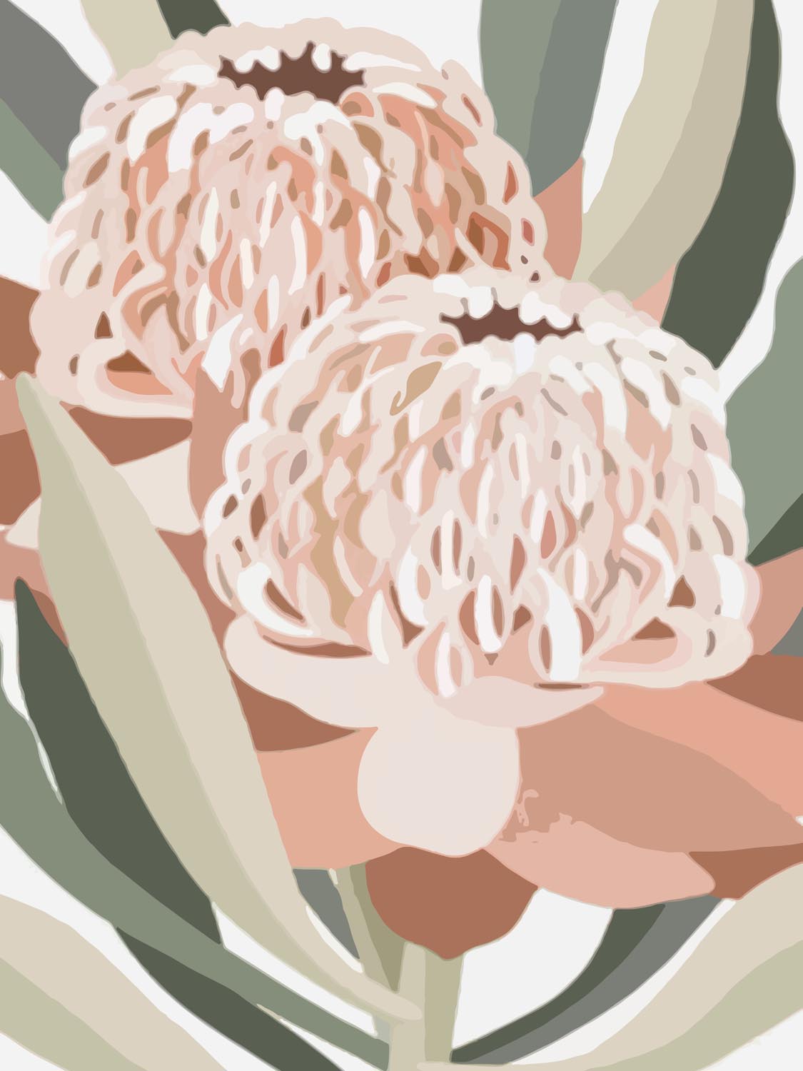 proteas in bloom full art print